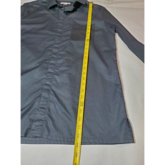 Helmet Lang Designer Shirt Mens Large Black Utility Poplin Cotton Black Minimal - Picture 8 of 9